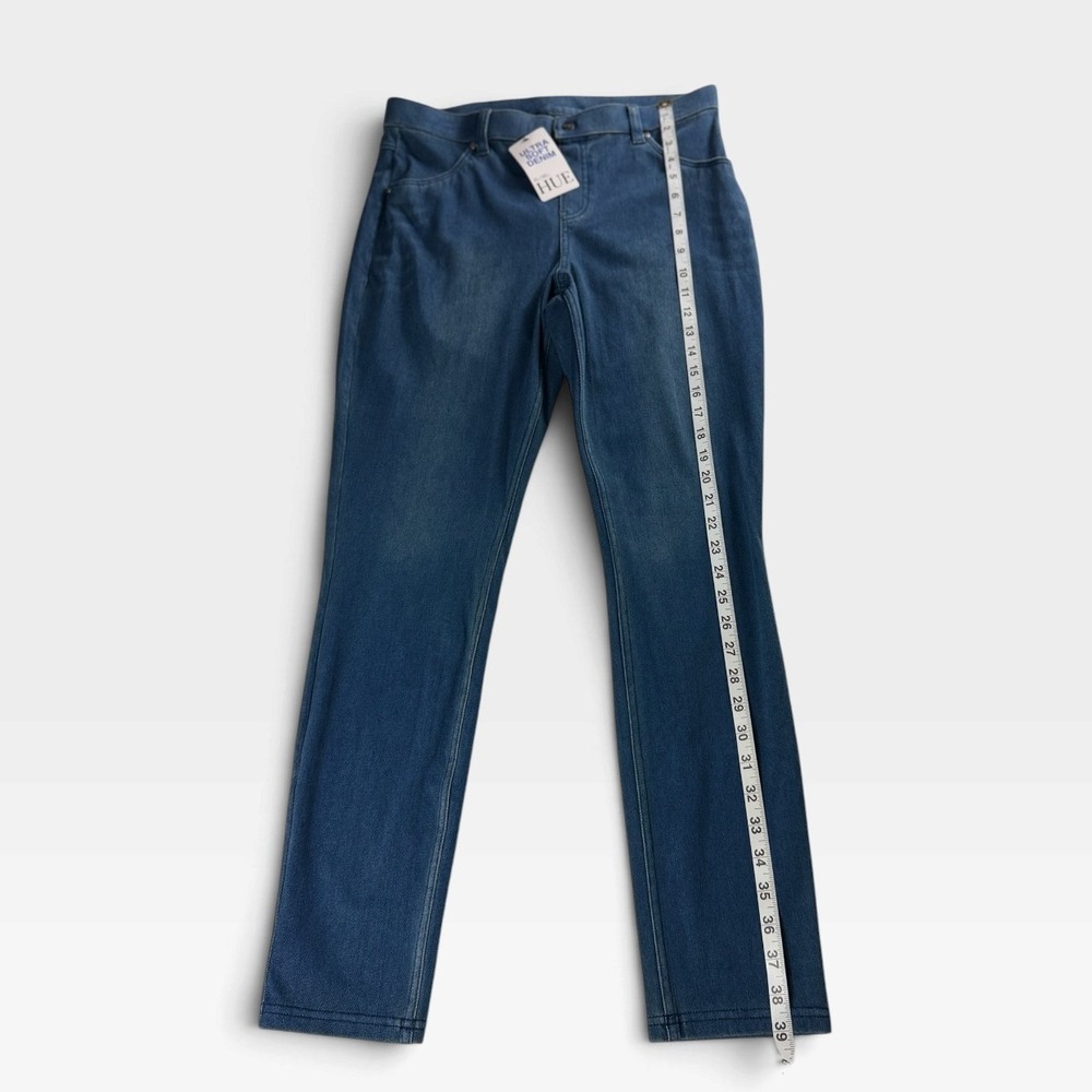 HUE Ultra Soft Denim Legging U20652H Womens Large Steely Blue Wash NWT - Picture 3 of 10